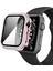 Pırlanta Pc + Temperli Cam Watch Uyumlu Kılıf Apple Watch Uyumlu Series 6 Se 5 4 40MM Pembe (Yurt Dışından) 4