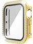 Çift Sıra Pırlanta Pc + Temperli Cam Saat Kılıf Apple Watch Uyumlu Serisi 6 Se 5 4 40MM Altın (Yurt Dışından) 1