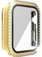 Çift Sıra Pırlanta Pc + Temperli Cam Saat Kılıf Apple Watch Uyumlu Serisi 6 Se 5 4 40MM Altın (Yurt Dışından) 2