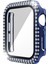 Çift Sıra Pırlanta Pc + Temperli Cam Watch Uyumlu Kılıf Apple Watch Uyumlu Serisi 6 Se 5 4 40MM Lacivert (Yurt Dışından) 1