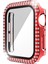 Çift Sıra Pırlanta Pc + Temperli Cam Saat Kılıf Apple Watch Uyumlu Serisi 6 Se 5 4 44MM Kırmızı (Yurt Dışından) 1