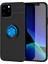 Apple iPhone 12 Kılıf Yüzüklü Silikon Range - Siyah-Mavi 1