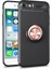 Apple iPhone 7 Kılıf Yüzüklü Silikon Range - Siyah-Gold 1
