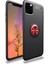 Apple iPhone 11 Pro Kılıf Yüzüklü Silikon Range - Siyah-Kırmızı 1