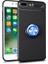 Apple iPhone 8 Plus Kılıf Yüzüklü Silikon Range - Siyah-Mavi 1