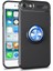 Apple iPhone 8 Kılıf Yüzüklü Silikon Range - Siyah-Mavi 1