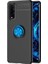 Oppo Find X2 Kılıf Yüzüklü Silikon Range - Siyah-Mavi 1