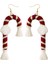 Örgü Küpe Noel Serisi Bohemian Noel Baba Hediyeler Festival Kadınlar Için Kırmızı Baston (Yurt Dışından) 1