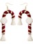 Örgü Küpe Noel Serisi Bohemian Noel Baba Hediyeler Festival Kadınlar Için Kırmızı Baston (Yurt Dışından) 3