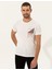 Erkek Ekru Slim Fit Bisiklet Yaka Tişört 50249690-VR019 2