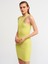 9136 Fitilli Mini Elbise-Lime 1