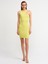 9136 Fitilli Mini Elbise-Lime 3