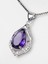 Ametist Damla Kolye 0,10 Karat Zirkon Taş Süslemeli Doğal Taş Kolye Gümüş Renk 4