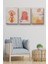 3'lü Tablo Minimal Şekiller ve Bitkiler Dekoratif Şık ve Modern Duvar Kanvas Tablo Seti 1
