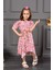 Burç Bebe Viskon Desenli Kat Kat Kız Çocuk Elbisesi 2-13 Yaş