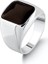 925 Ayar Gümüş Sade Siyah Oniks Taşlı Erkek Yüzük 2