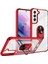- Samsung Galaxy S22 Plus - Kılıf Yüzüklü Arkası Şeffaf Koruyucu Mola Kapak - Kırmızı 1