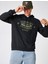 Kapşonlu Baskılı Sweatshirt Kazak 1