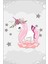Çocuk Halısı Figürlü Unicorn Pembe Gri Kaydırmaz Kesme Yıkanabilir Ince Halı 2