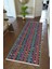 Yolluk Kilim Desenli Otantik Turkuaz Kaymaz Kesme Yıkanabilir Ince Dijital Baskı Koridor Halısı 1