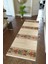 Yolluk Kilim Desenli Otantik Bej Kaymaz Kesme Yıkanabilir Ince Dijital Baskı Koridor Halısı 1