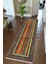 Yolluk Kilim Desenli Otantik Kahverengi Kaymaz Kesme Yıkanabilir Ince Dijital Baskı Koridor Halısı 1