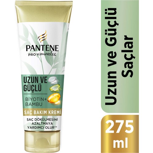 Pantene Uzun ve Güçlü Saç Bakım Kremi, Bambu ve Biyotinli, 275ml