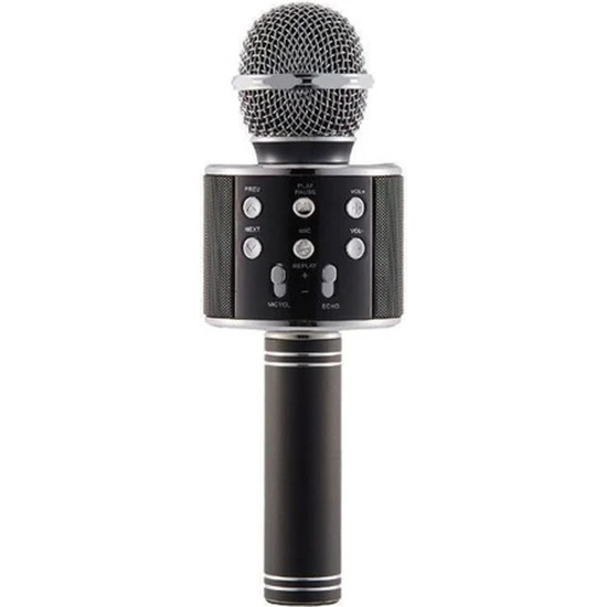 Winex Usba+Tf Sd Kart+3.5mm Aux Girişli Bluetooth Karaoke Mikrofonu Siyah