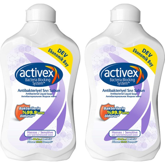 Activex Antibakteriyel Sıvı Sabun Hassas 2x1,5lt