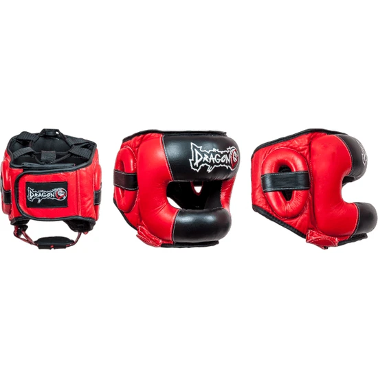 Dragon 11751-L Yüz Korumalı .deri Kick Boks, Muay Thai Kaskı