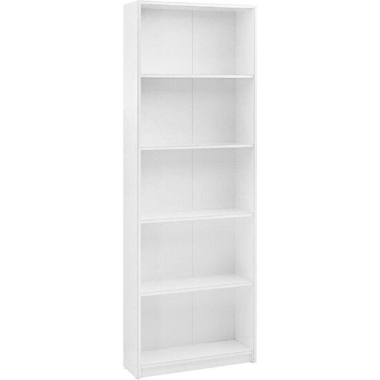 adore mobilya Max 5 Raflı Kitaplık - Beyaz