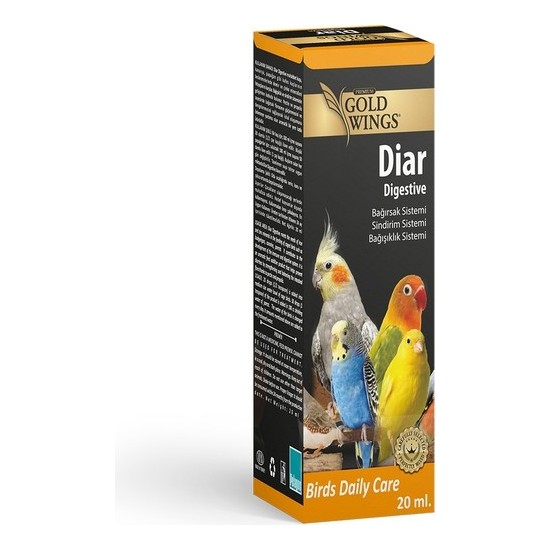 Gold Wings Diar Kuşlar İçin İshal Önleyici Vitamin 20 ml Bağışıklık ve Sindirim Desteği