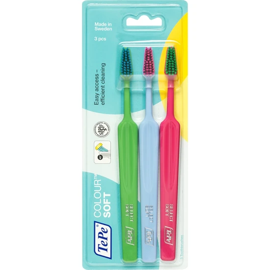 Tepe Diş Fırçası 3'lü Renkli Başlı Select Colour Soft Fırça