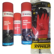 Würth Hızlı Motor Temizleme+Araç Içi Temizleme+Klima Temizleme+Eldiven Set  Yeni Ürün Würth Set