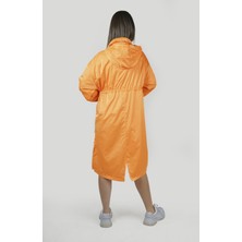 Pua Fashion Orange Kalpli Kapşonlu Trench