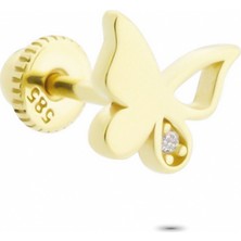 Glorria Altın Kelebek Helix Piercing