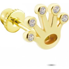 Glorria Altın Taç Helix Piercing