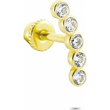 Glorria Altın Beş Taş Helix Piercing
