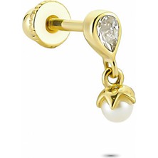 Glorria Altın Inci Damla Helix Piercing