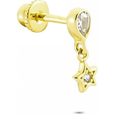 Glorria Altın Damla Sallantı Helix Piercing