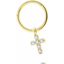Glorria Altın Haç Halka Piercing