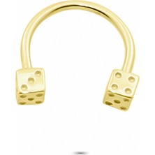 Glorria Altın Zar Yarım Halka Piercing