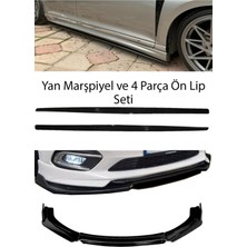 Volkswagen Passat B8,5 2019 Sonrası F30 Düz Yan Marşpiyel Eki + 4 Parça Ön Ek Piano Black Bodykit Set