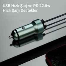 İXtech 22.5W Type-C ve USB Girişli 3.0 Quallcom Çakmaklık Hızlı Araç Şarjı IX-CC013