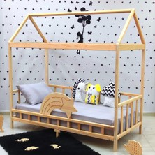 MiniWood Kayan Yıldız Montessori Yatak Çocuk Karyola Bebek Beşiği