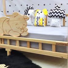 MiniWood Çocuk Karyola Doğal Çam Montessori Yatak Bebek Beşiği