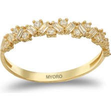 MYOROGOLD 14 Ayar Mini Baget Taşlı Yüzük