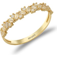 MYOROGOLD 14 Ayar Mini Baget Taşlı Yüzük