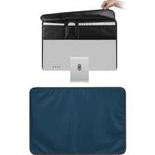 Perfect Monitör Toz Kapağı Pu Deri Antistatik Ekran Hd Panel Kılıf IMAC Mavi Için Fit (Yurt Dışından)