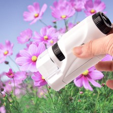 Perfect Mini El Mikroskop 60X-120X Çocuklar Için Deneyler Hayvanlar Bitkiler Pembe (Yurt Dışından)